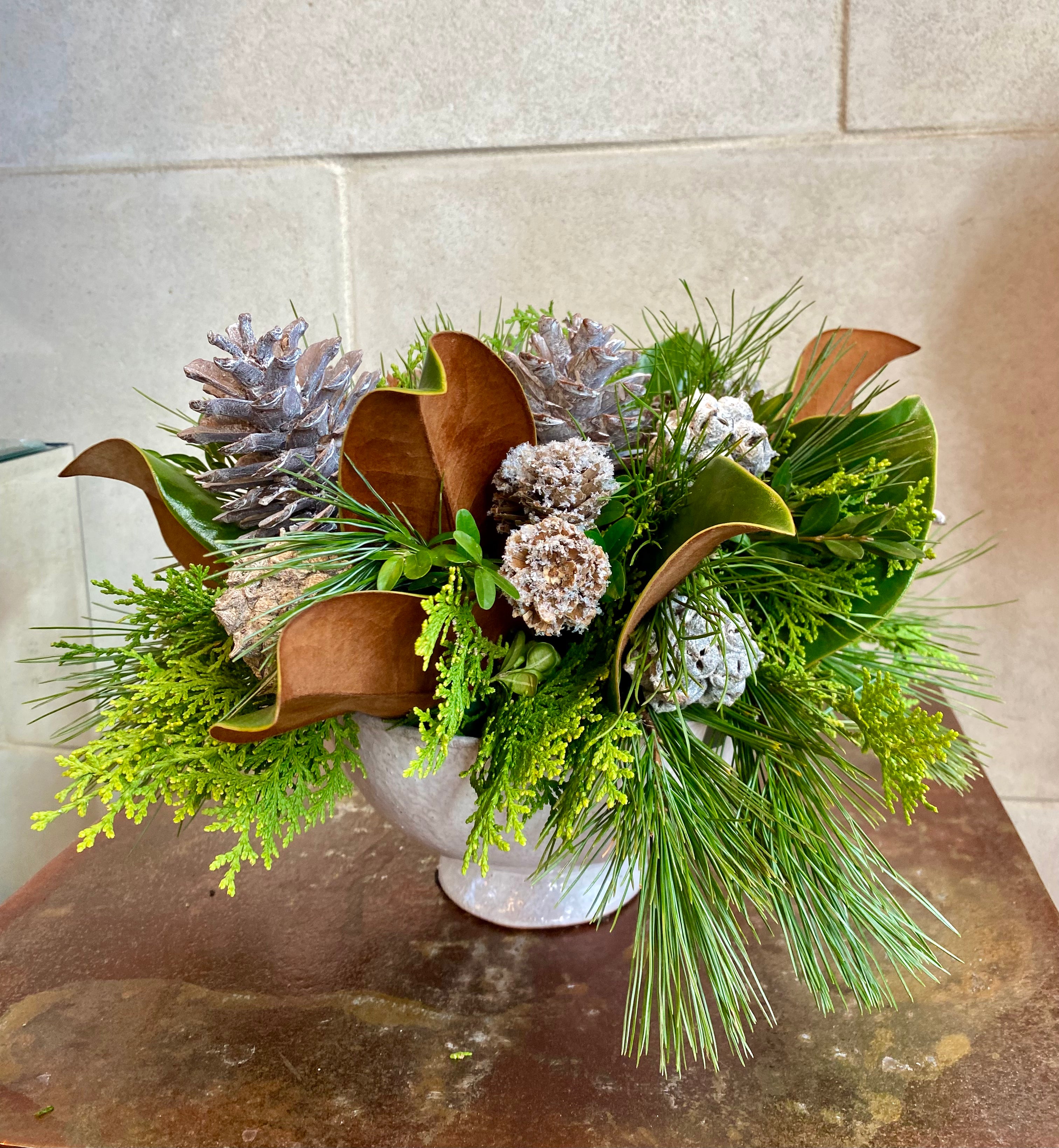 Long lasting winter arrangement
