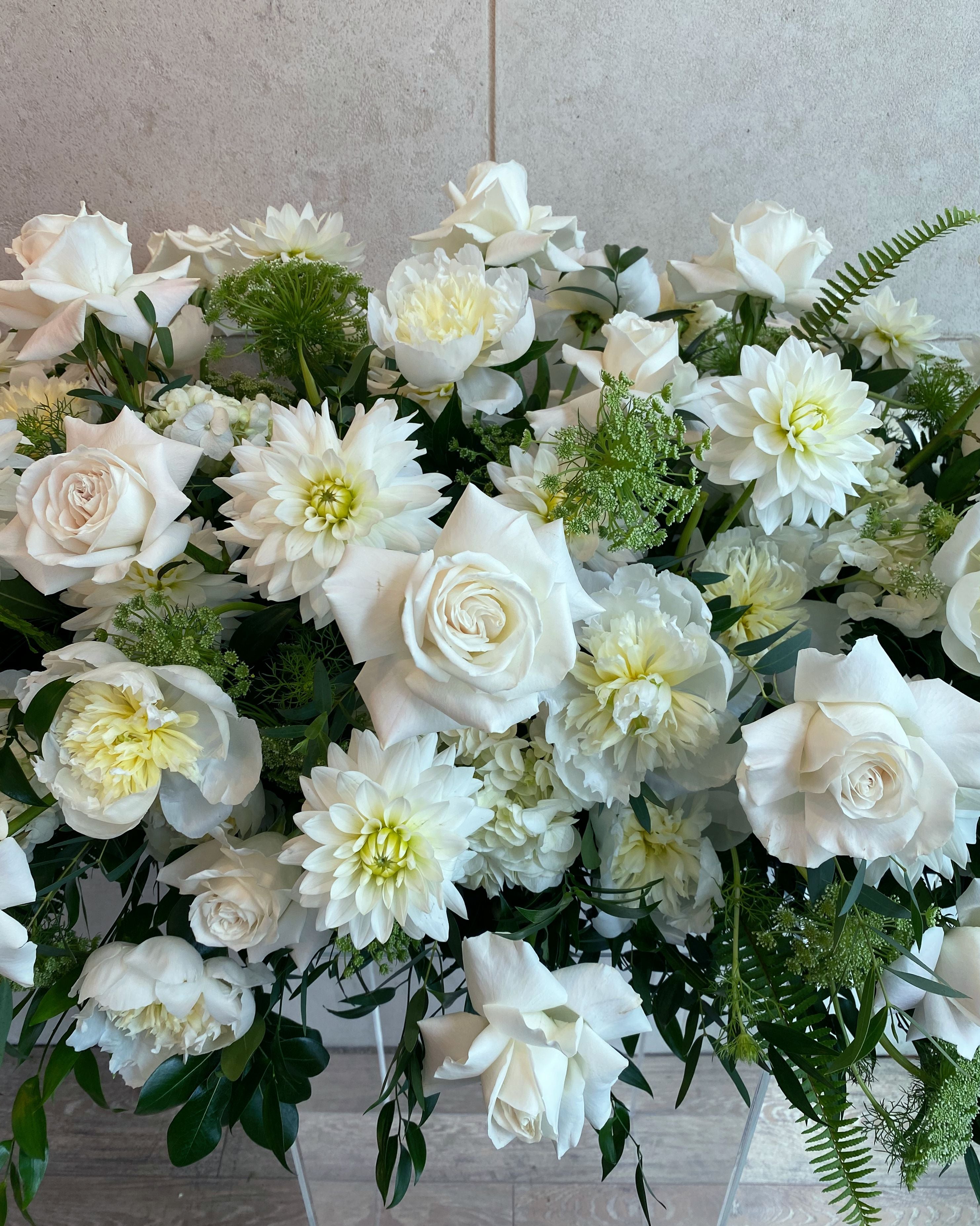 Classic White Casket Spray