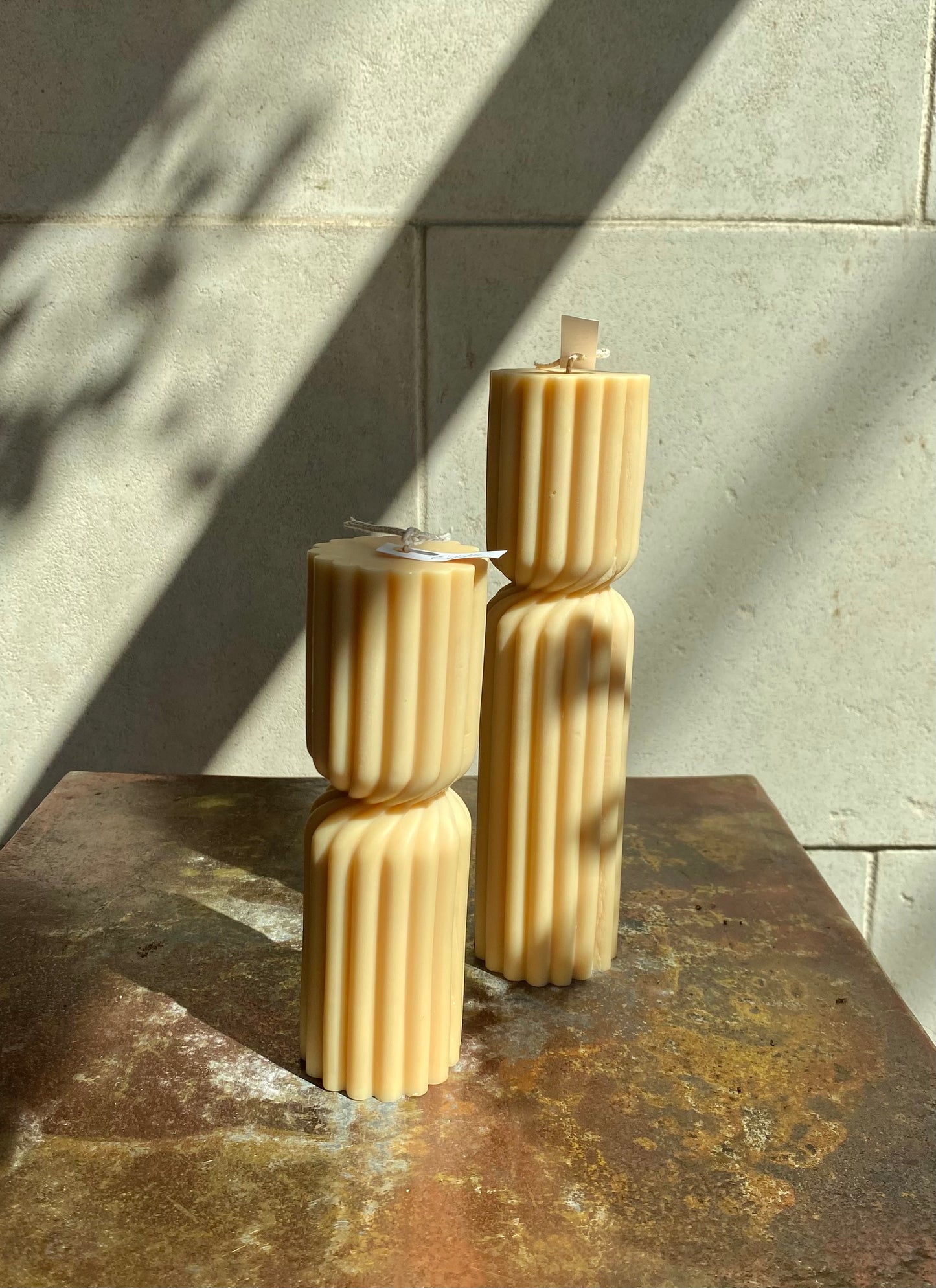 Ribbed Hourglass Candle