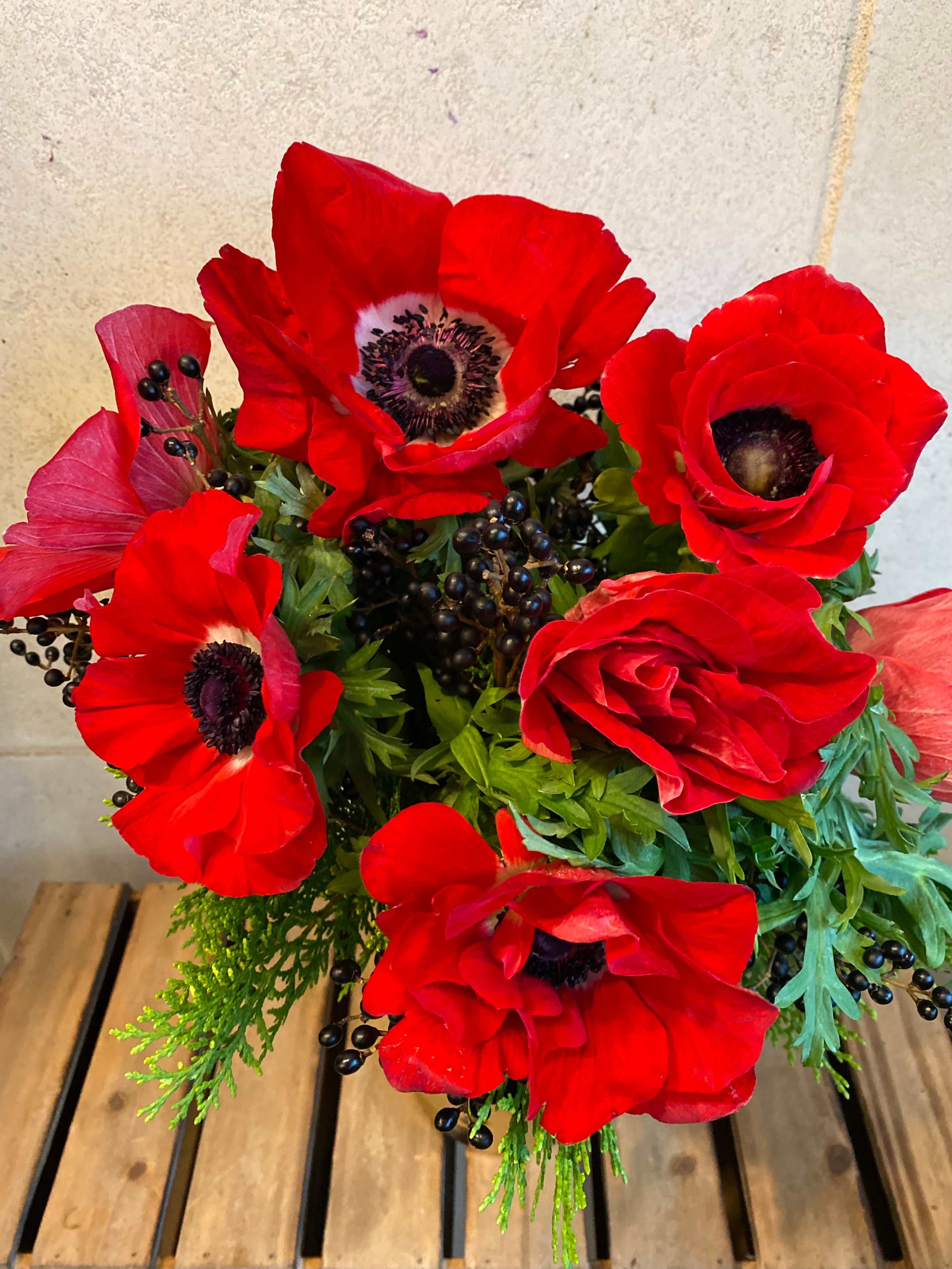 Scarlet Anemone Arrangement