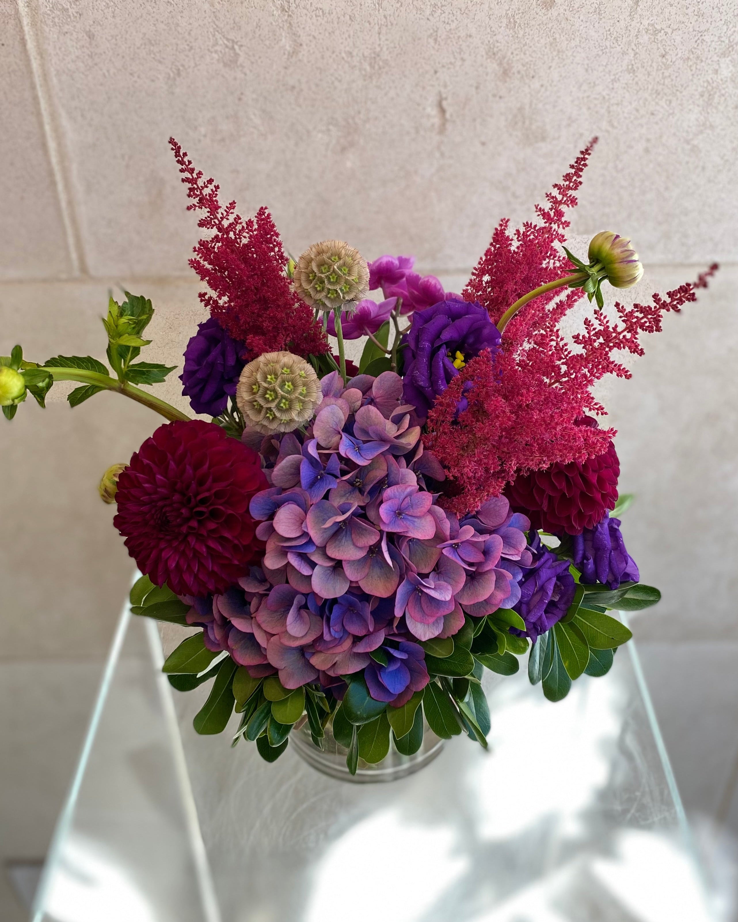 Crimson & Plum Seasonal Arrangement