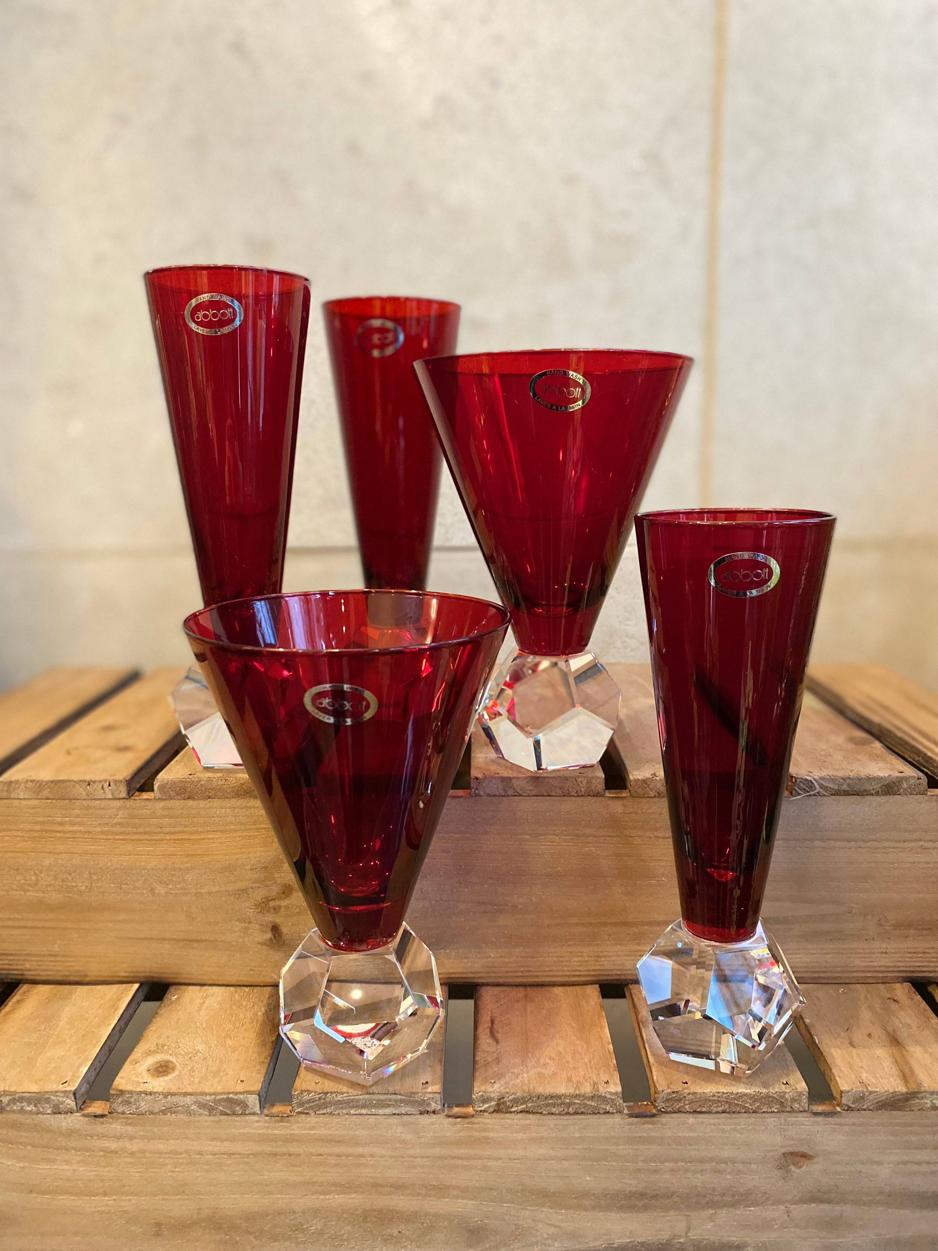 Crystal base Flute and Wine Glass