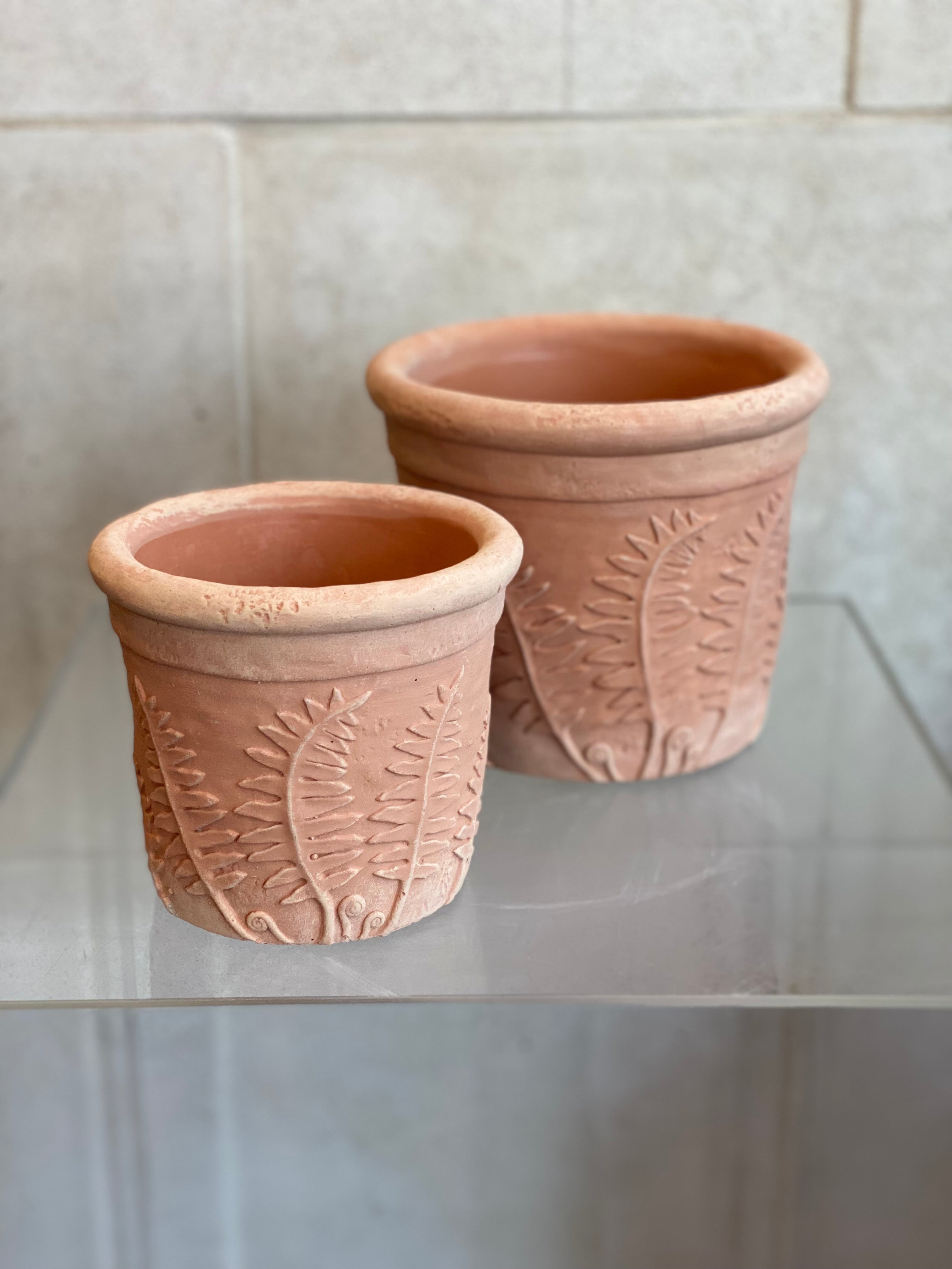 Leaf Print Terracotta Planter