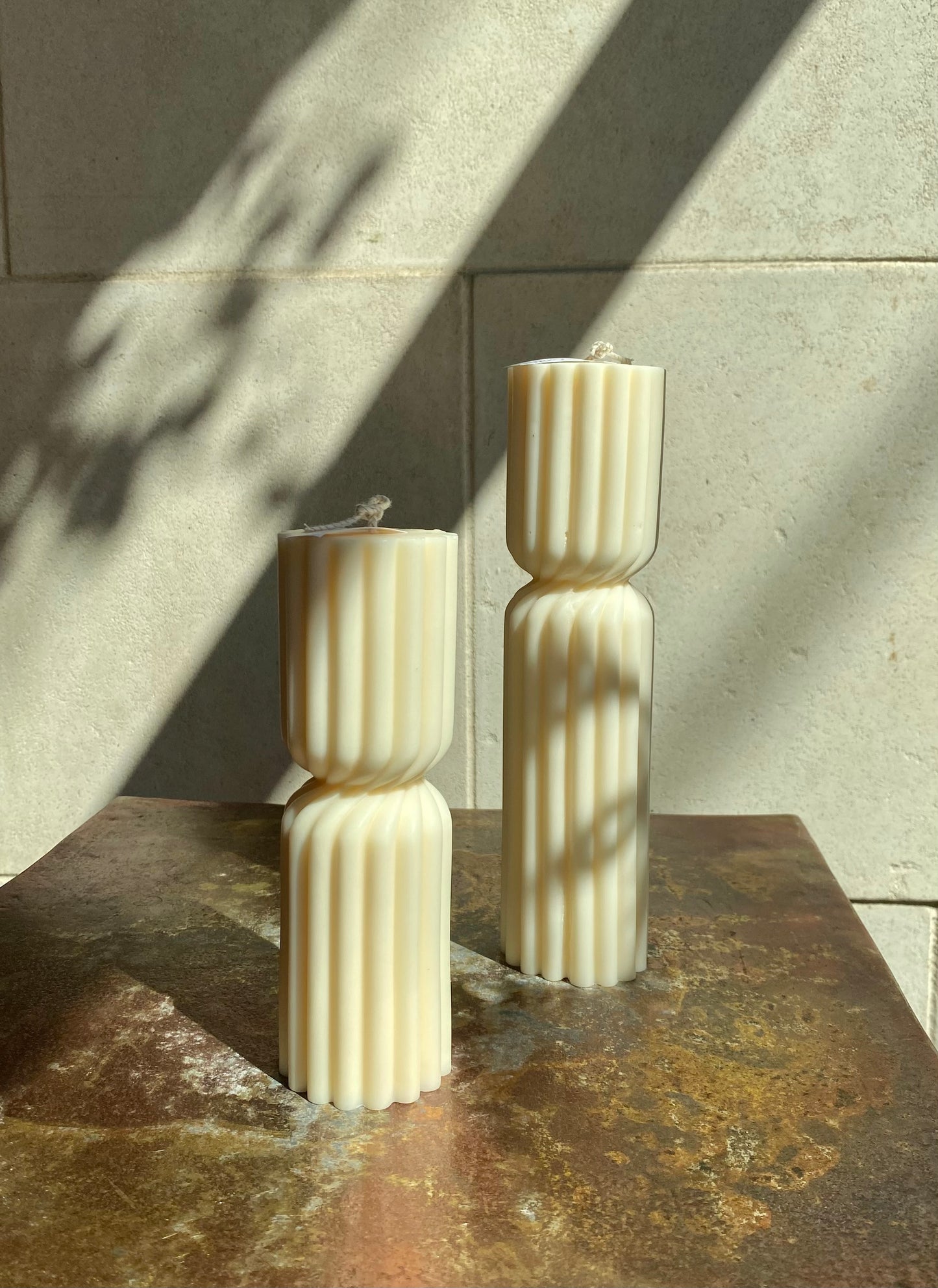 Ribbed Hourglass Candle