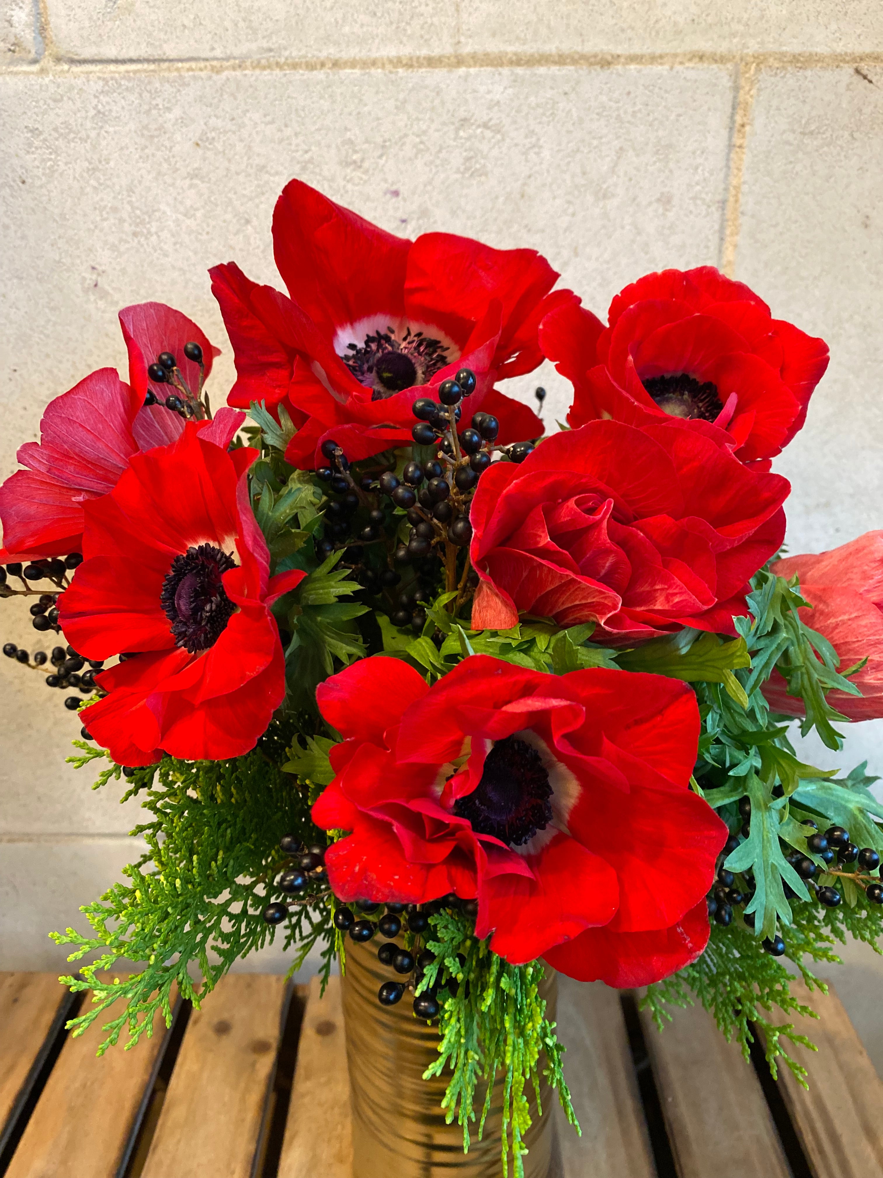 Scarlet Anemone Arrangement