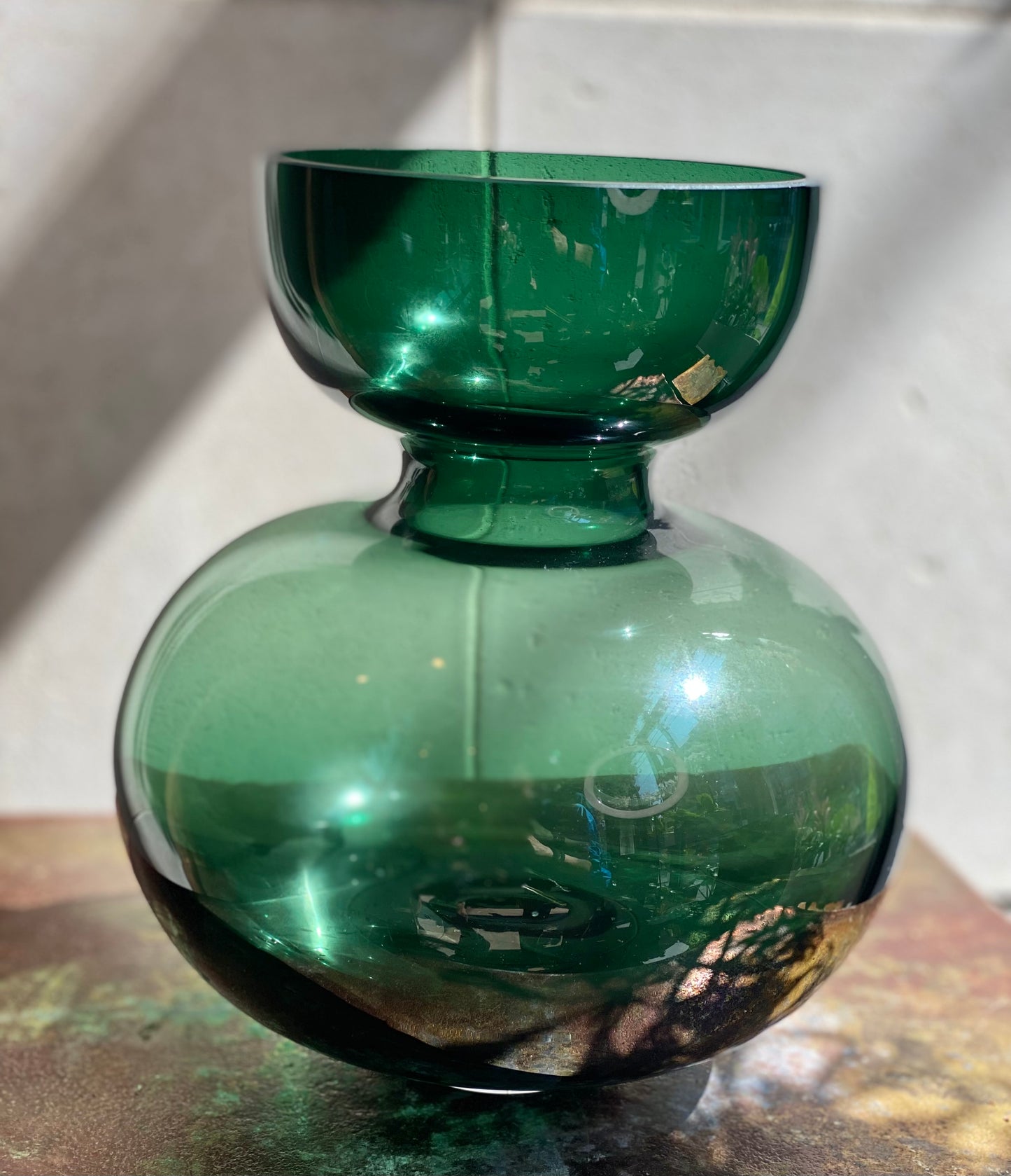 Green Gourd Glass Vase