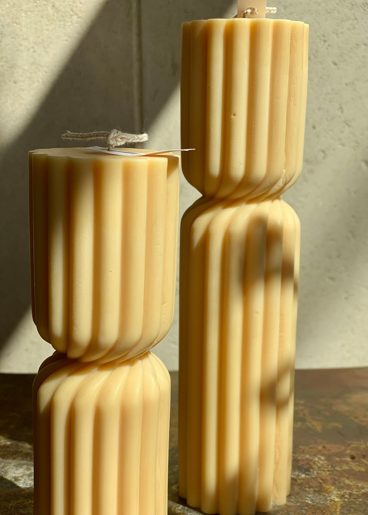 Ribbed Hourglass Candle