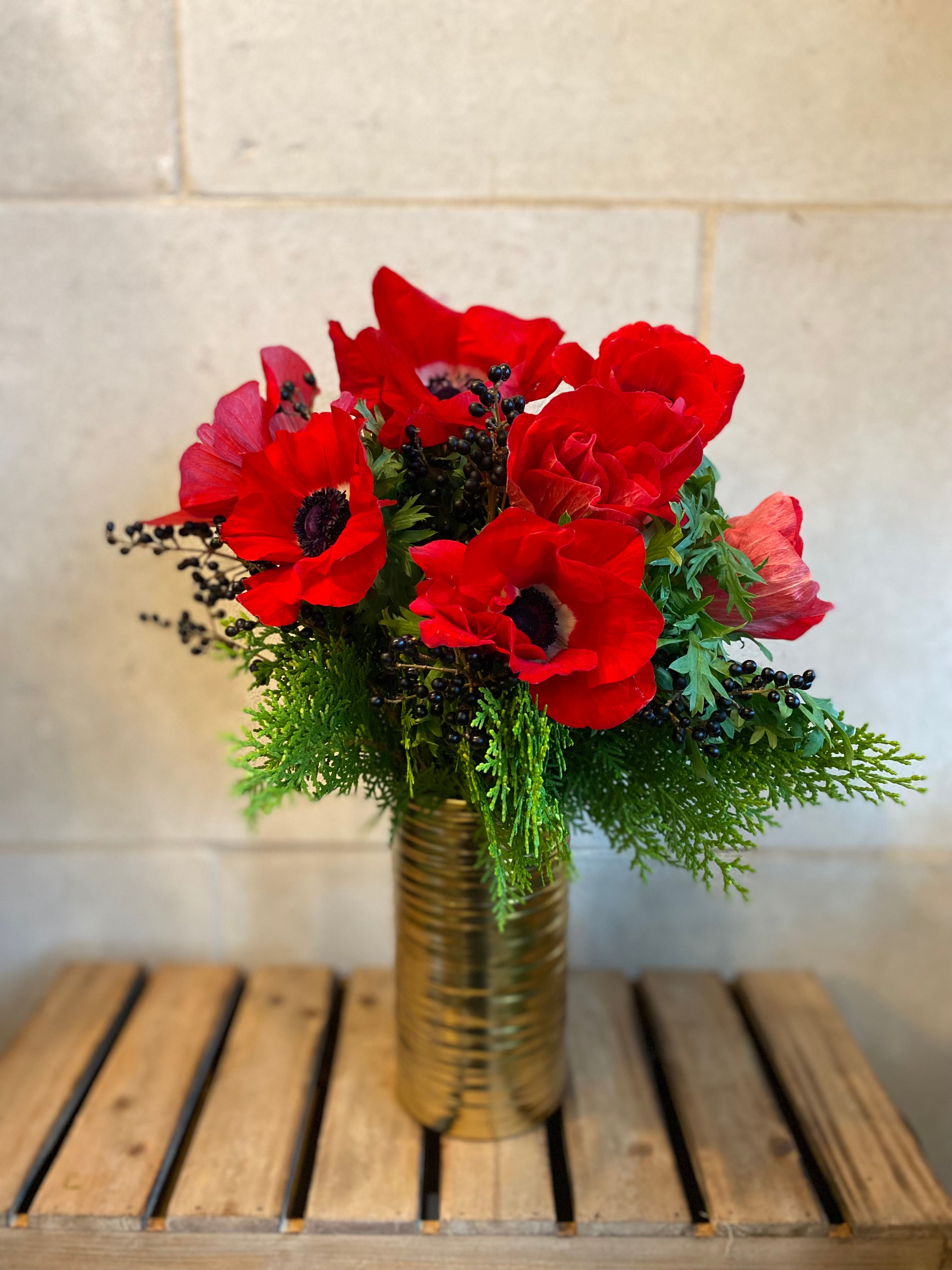Scarlet Anemone Arrangement