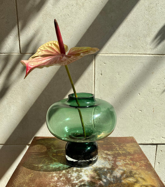 Green Gourd Glass Vase