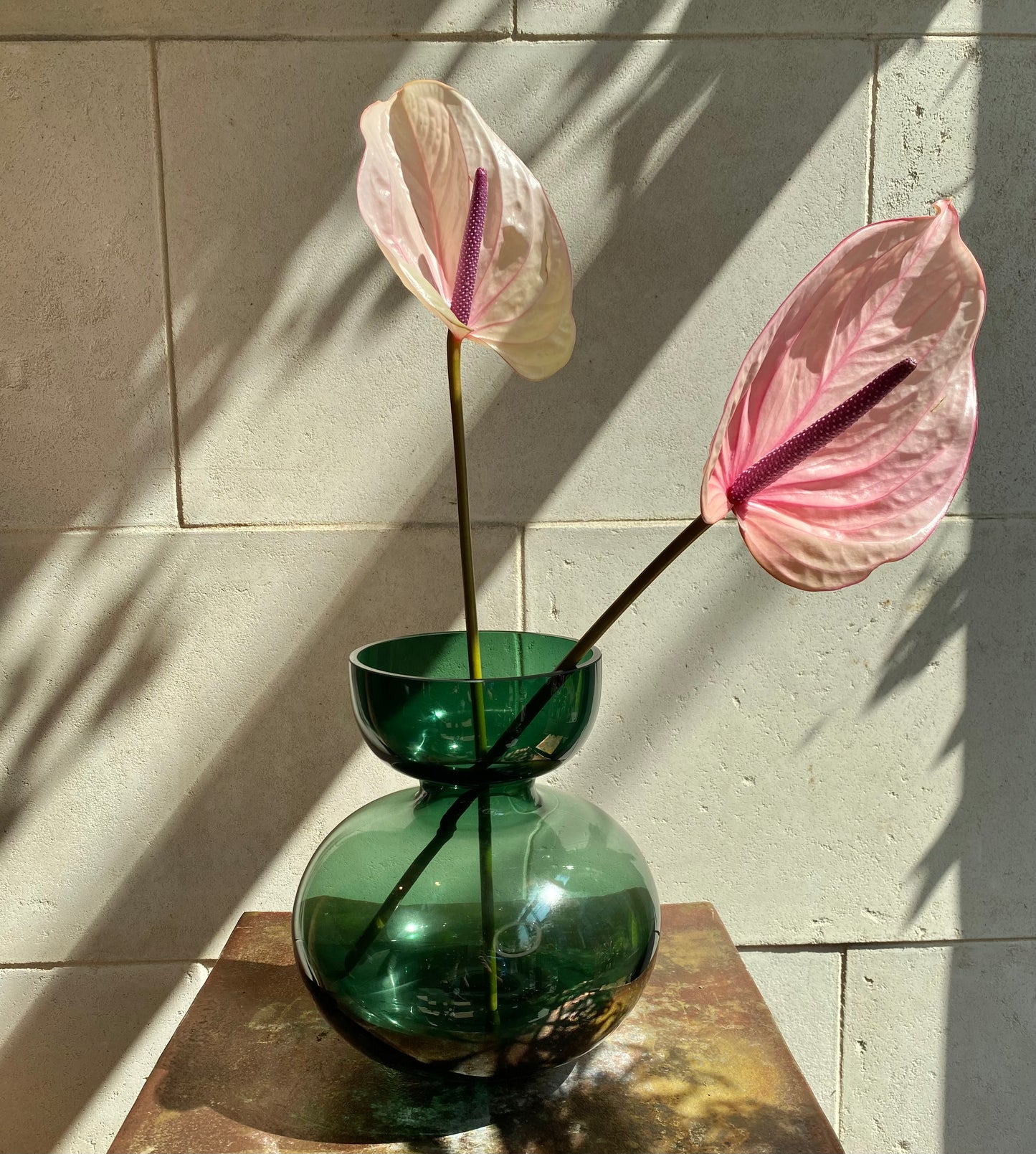 Green Gourd Glass Vase