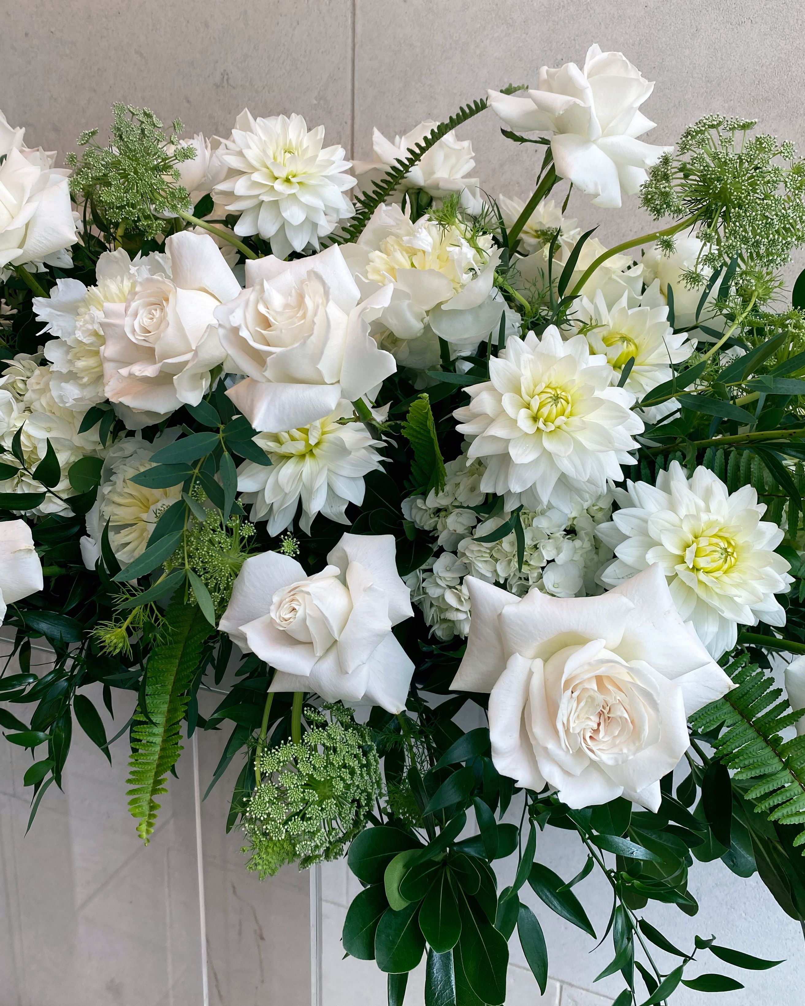 Classic White Casket Spray