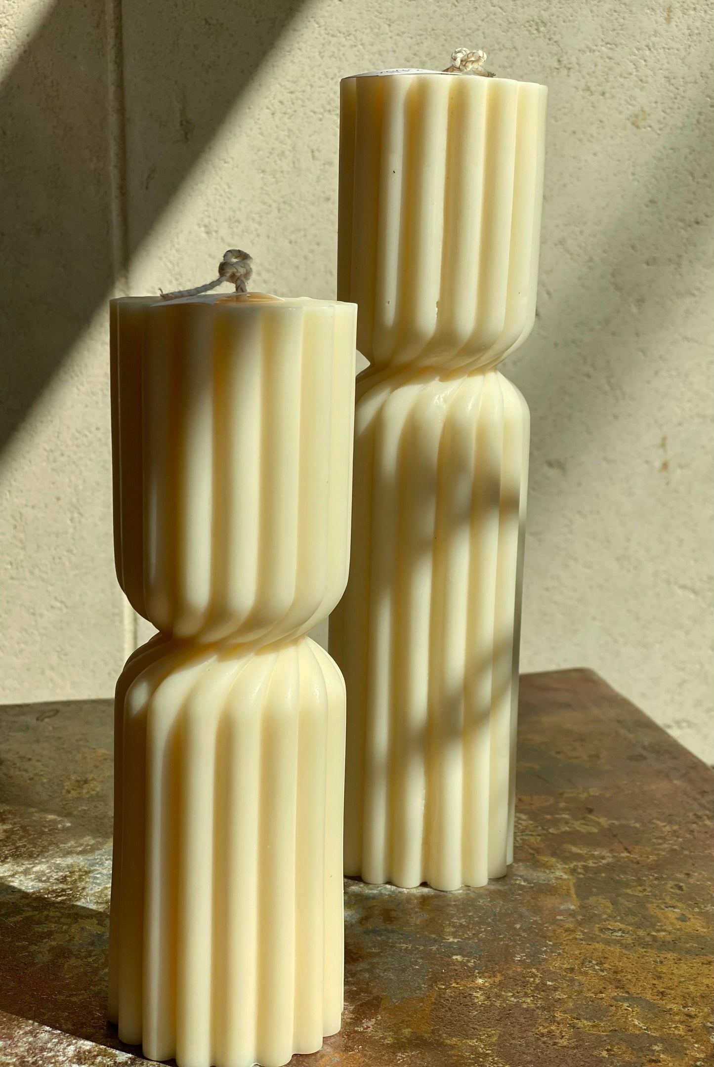 Ribbed Hourglass Candle