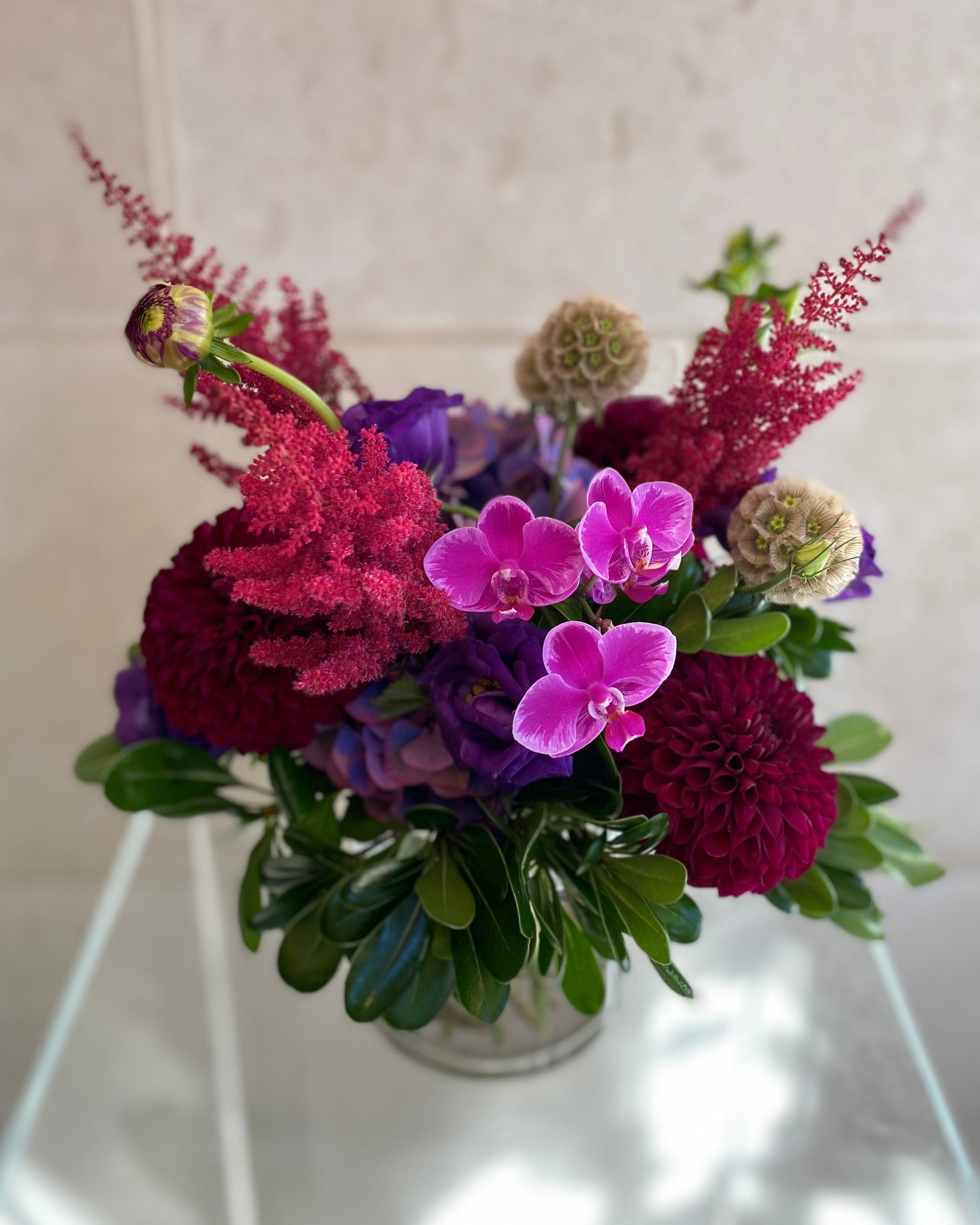 Crimson & Plum Seasonal Arrangement