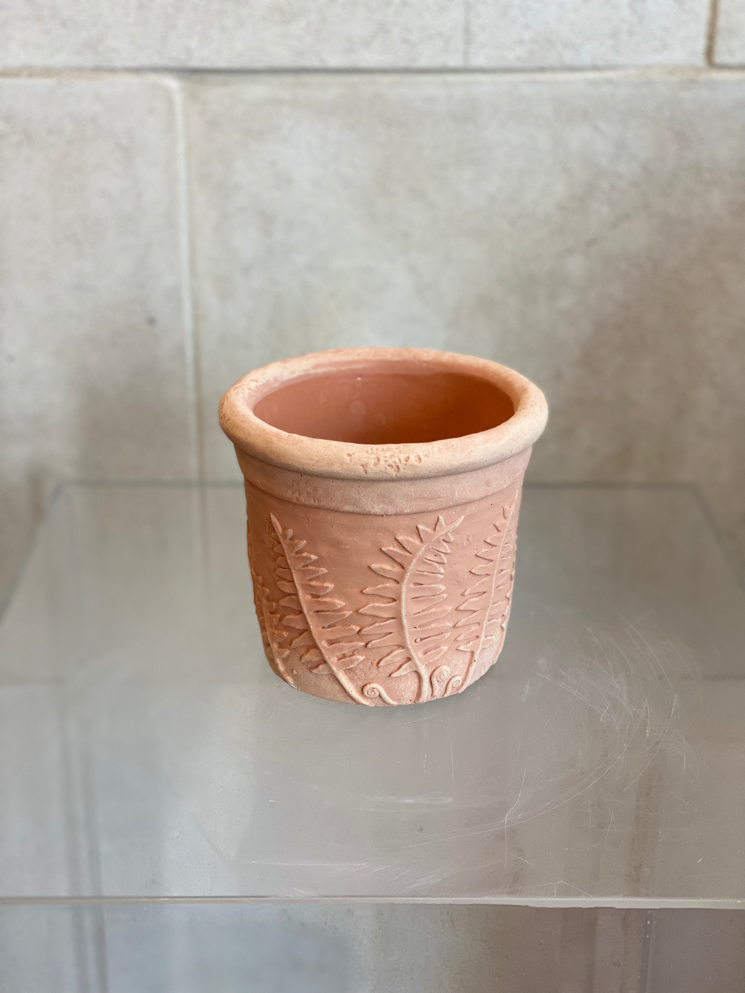 Leaf Print Terracotta Planter