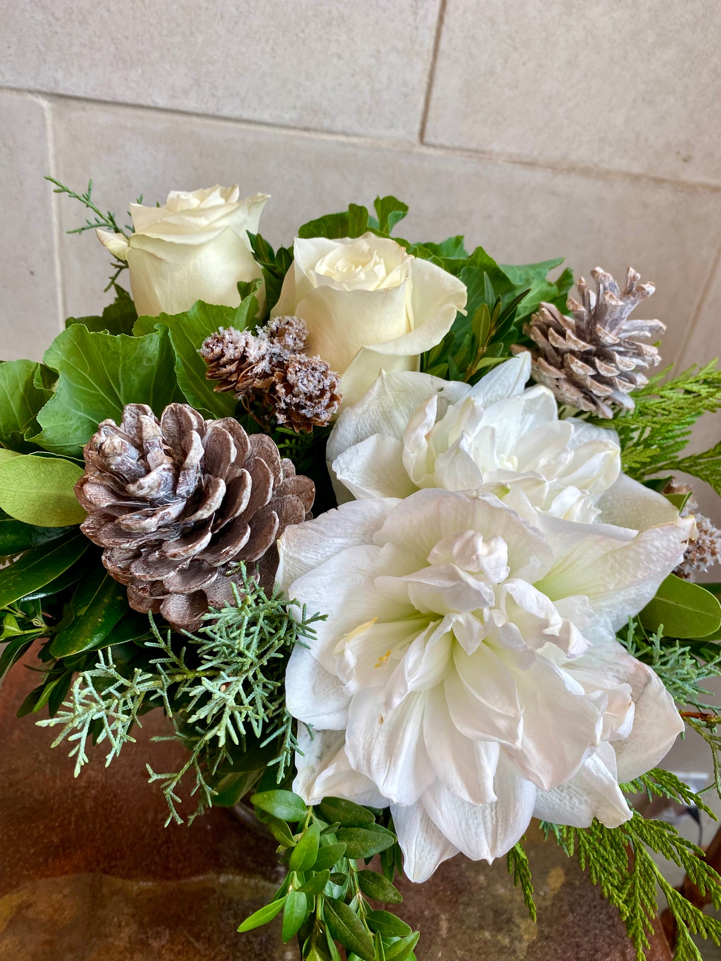 White Amaryllis Arrangement