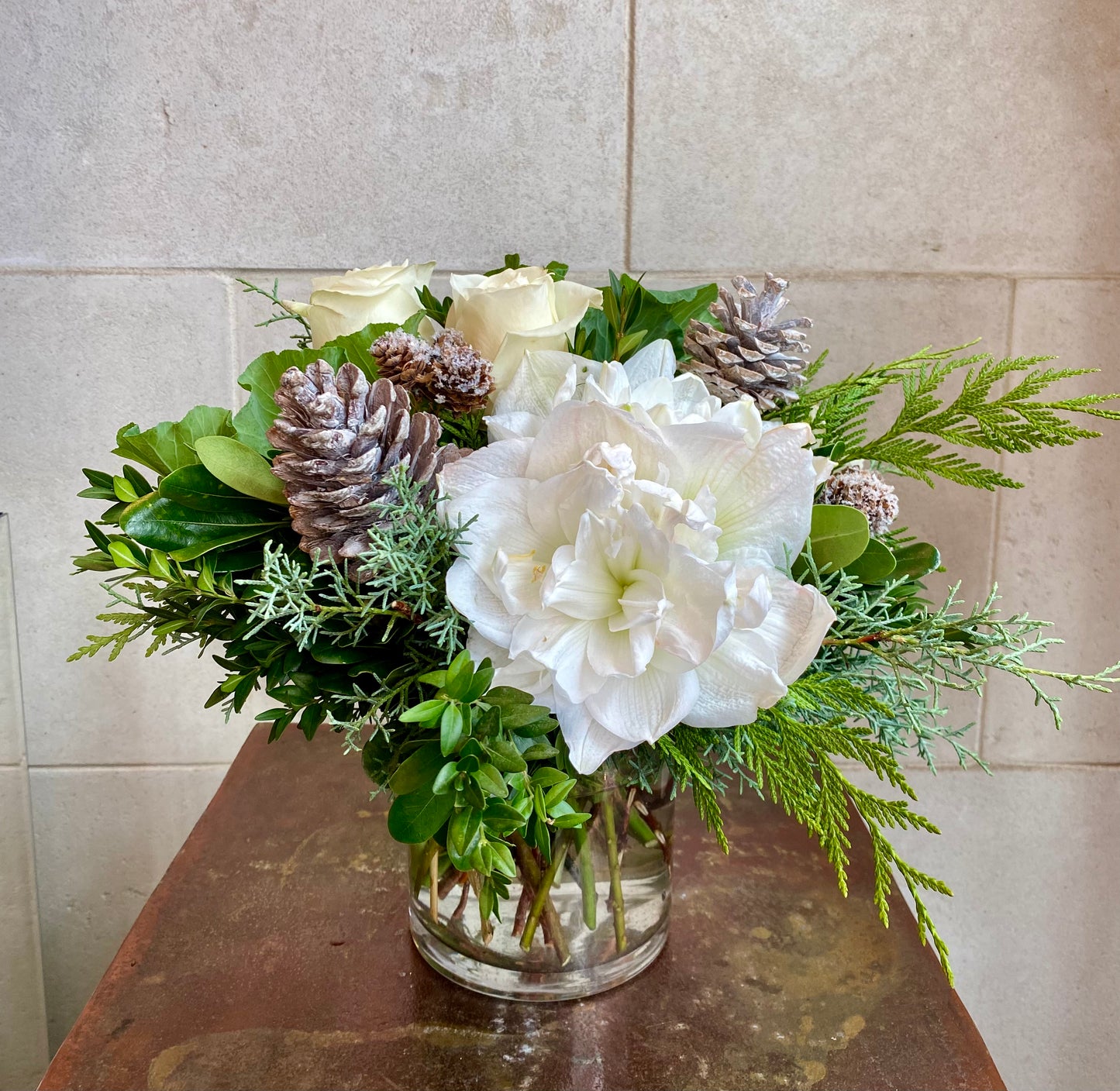 White Amaryllis Arrangement