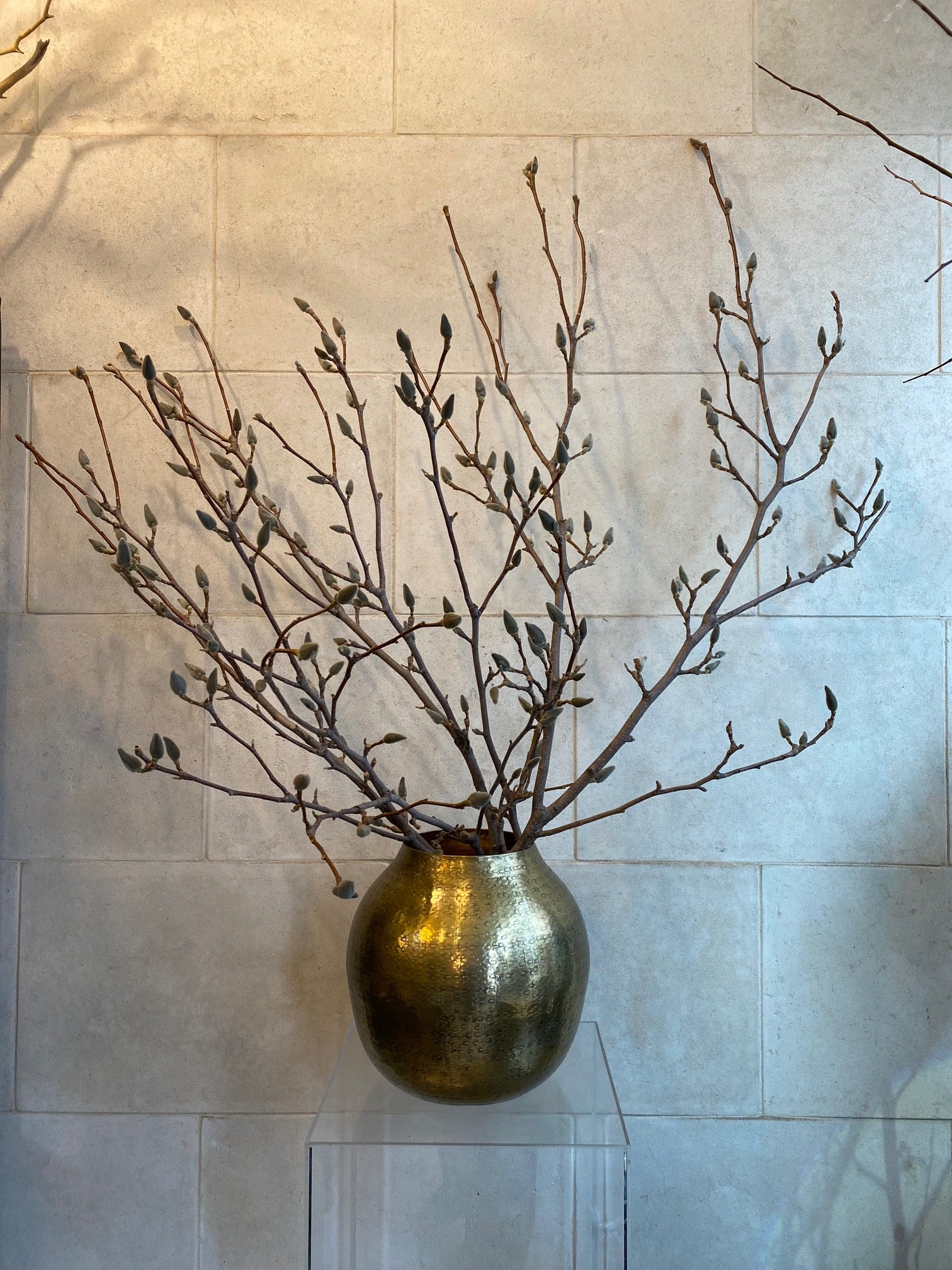 Large Hammered Aluminum Vase