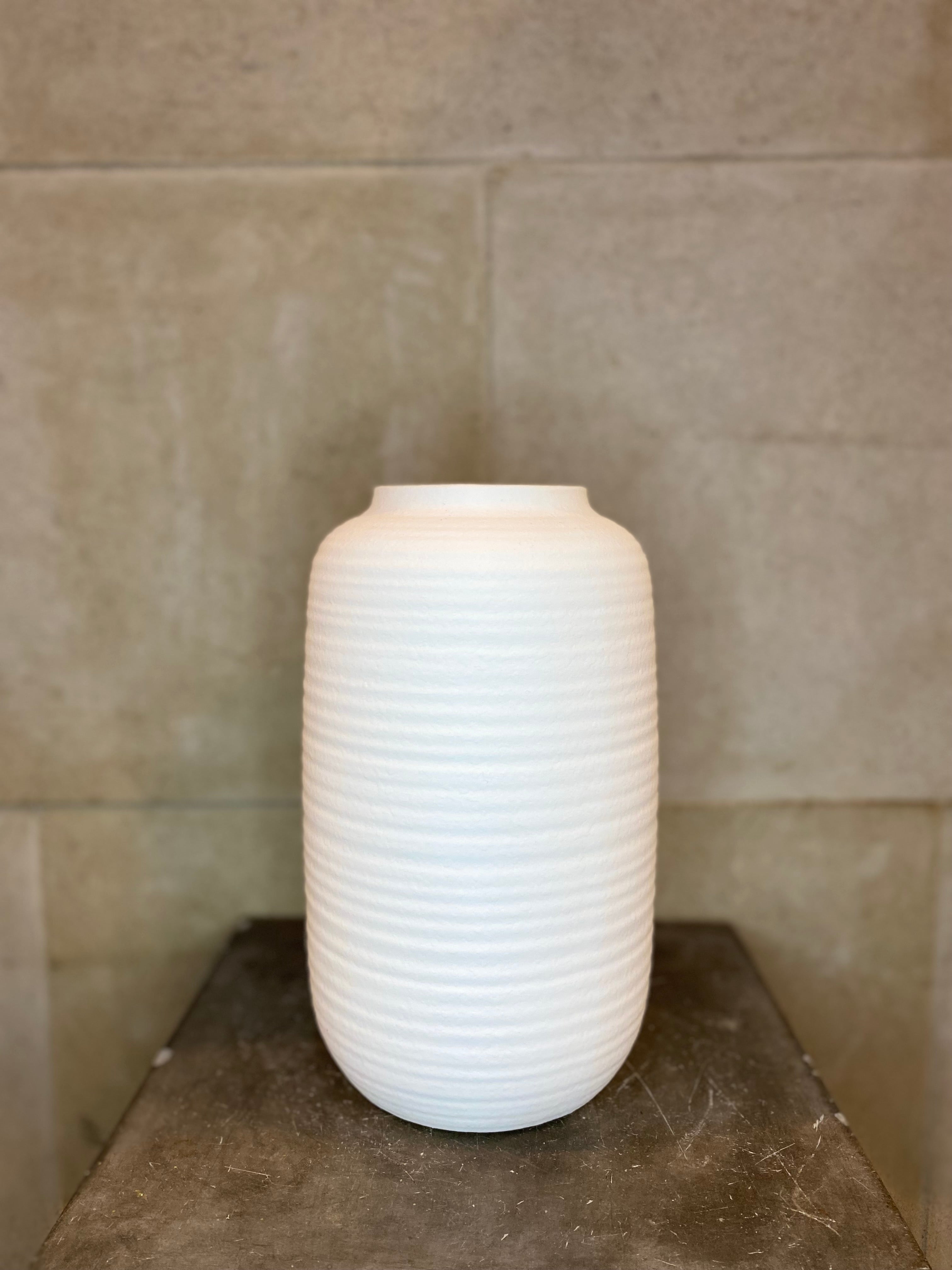 Medium Ridged Matte Vase